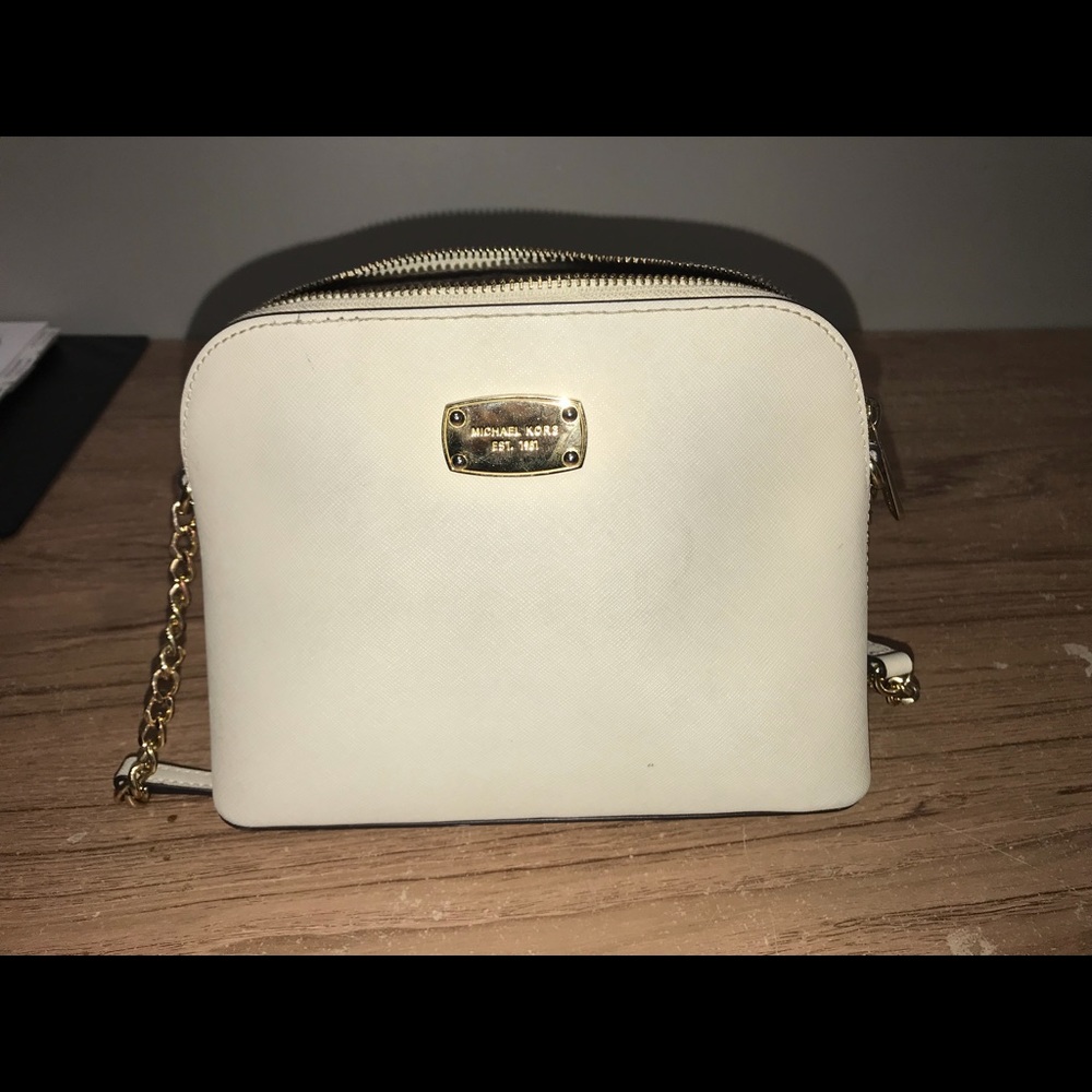 Authentic white Michael kors purse